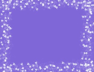 frame of glittering hearts on a black background