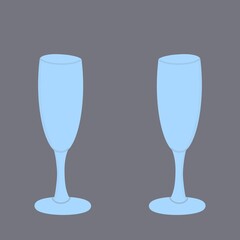 illustration of two champagne or wine glasses