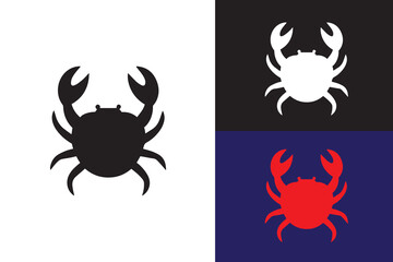 Crab silhouette vector. illustration isolated on white background.