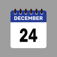 Fototapeta premium calendar with december 24 icon vector reminder for important deadlines and special events this autumn season