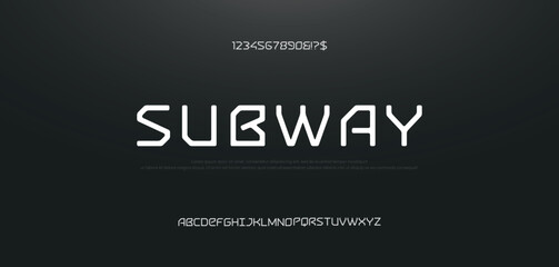 Abstract technology space font and alphabet. techno and fashion fonts designs. Typography digital sci-fi movie concept. vector illustration