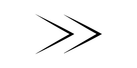 Vector black bold arrow icons pointing right, Chevron and Solid Arrow Collection, Direction Symbols, Arrow Cursor. Arrow vector icon. Simple arrow. Vector illustration.