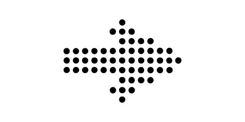 Vector black bold arrow icons pointing dots right, Chevron and dots Arrow Collection, Direction Symbols, Arrow Cursor. Arrow vector icon. Simple arrow. Vector illustration.
