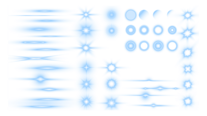 Blue light overlay effects featuring various shapes and gradients, ideal for enhancing designs, backgrounds, and creative projects with a modern aesthetic and vibrant visuals