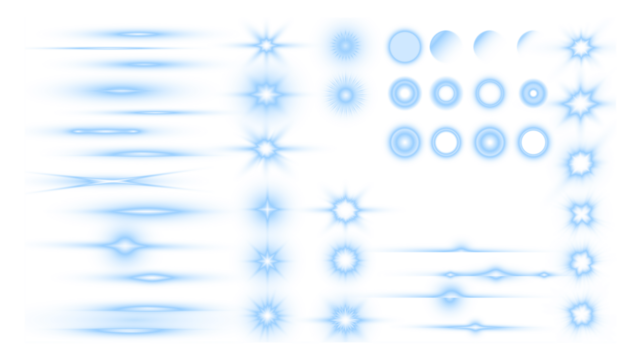 Blue light overlay effects featuring various shapes and gradients, ideal for enhancing designs, backgrounds, and creative projects with a modern aesthetic and vibrant visuals