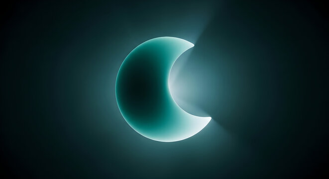 Crescent Moon Glow: Celestial Design Element for Night, Space, and Mystical Themes