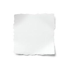 ultra realistic spotless torn premium white paper page with uneven edges isolated on pure white background