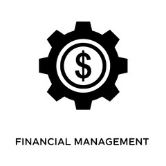 Financial management gear and dollar symbol icon representing business operations and economy