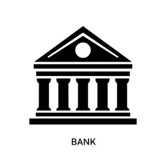 Fototapeta premium Iconic bank building symbol represents financial institution and services