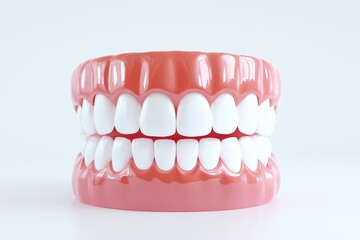 Obraz premium Human Jaw Denture Model with White Teeth