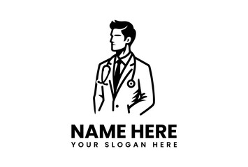 Professional Doctor Logo Design in Black and White.
