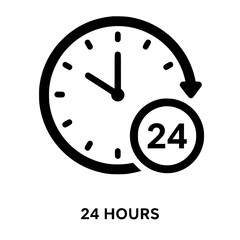 24 hour clock icon symbol round time availability service symbol