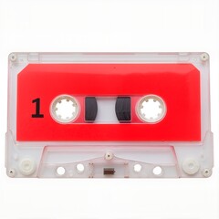 Obraz premium Vintage Cassette Tape with Red Label Design
