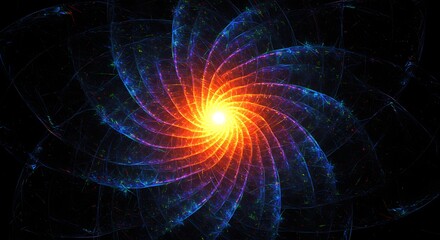 Abstract Spiral Galaxy A Cosmic Dance of Light and Color