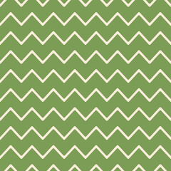 Cream rounded zigzag lines over a leaf green background in a seamless pattern. Ideal for clean, natural, and minimal designs in both print and digital use.
