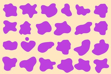 Organic shapes set, liquid organic blobs set, wavy different forms set. Soft shapes set