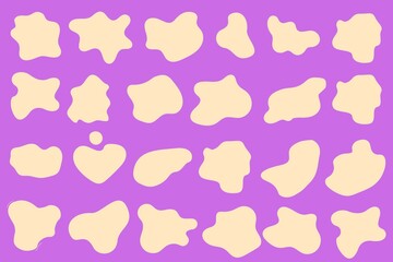 Organic shapes set, liquid organic blobs set, wavy different forms set. Soft shapes set