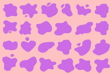 Organic shapes set, liquid organic blobs set, wavy different forms set. Soft shapes set
