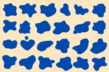 Organic shapes set, liquid organic blobs set, wavy different forms set. Soft shapes set