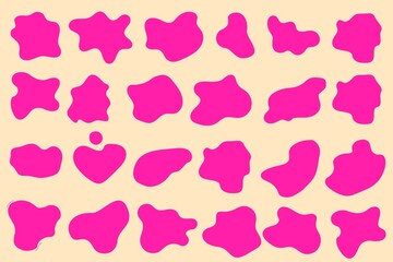 Organic shapes set, liquid organic blobs set, wavy different forms set. Soft shapes set