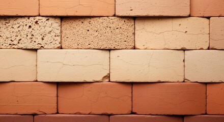 Fototapeta premium Texture of a weathered brick wall. Old stonework with rough surface details. Ancient masonry for vintage background.