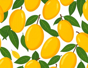 Obraz premium Fresh Ripe Mangoes Pattern