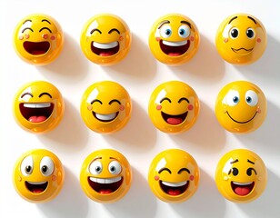 Fototapeta premium Emoji Faces Pattern