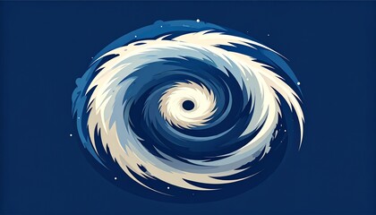 Dramatic swirling vortex of blue and white energy, a powerful abstract design evoking natural...