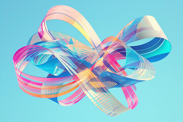 3D render of abstract curved shapes, generative AI image
