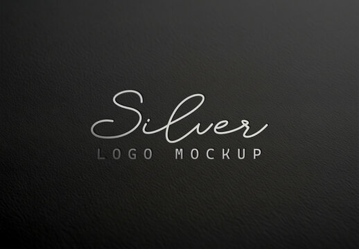 Silver Logo Mockup Template