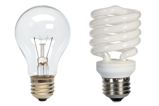 Traditional vs. Energy-Saving Light Bulbs