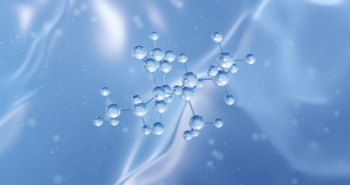 Pentobarbital rotating molecular structure, 3d model of barbiturate sedative
