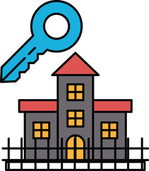 A house with a key on it