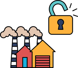 Fototapeta premium A black and white drawing of a house with a keyhole and a lock