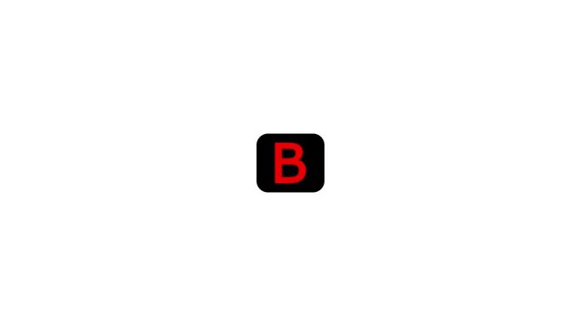 B letter logo design animation. B icon.