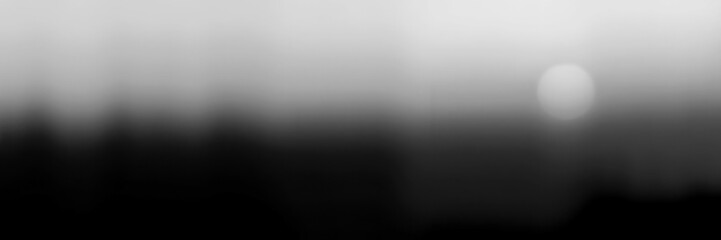 Silhouette of trees against a fading sunset in black and white