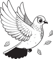 vector illustration of a pigeon bird