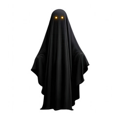 Obraz premium Spooky shadow ghost creature from horror nightmare with glowing eye. dark, evil, scary monster phantom isolated on transparency background, perfect for Halloween