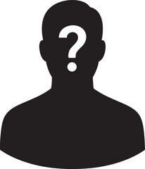 Anonymous person silhouette with question mark