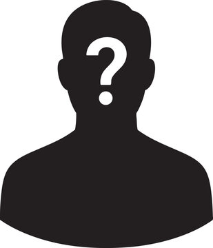 Anonymous person silhouette with question mark