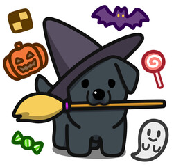 ハロウィン仮装のブラックのラブラドールレトリバー