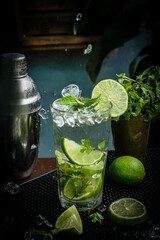 The Classic Moscow Mule Cocktail Refreshing summer drink mojito cocktail.