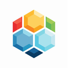 Abstract Colorful Hexagon Geometric Pattern