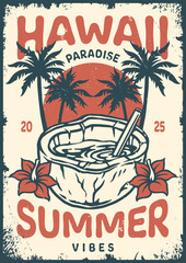 Summer surfing vibes in Hawaii paradise all year