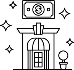 A building with a sign that says $100 on it