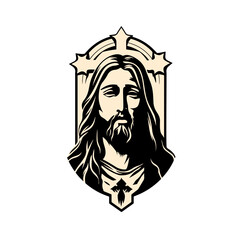 Serene portrait of Jesus Christ conveying peace and spiritual strength, perfect for religious themes and inspirational designs