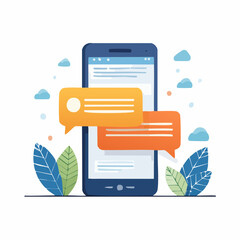 Smartphone Messaging App Interface Illustration