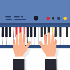 Hands Playing a Vintage Keyboard Instrument