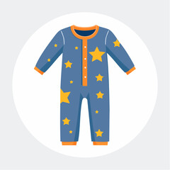 Blue Baby Sleepsuit with Yellow Stars