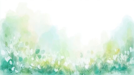 Green watercolor foliage abstract background, generative AI, spring eco nature, ideal for nature themes and eco-friendly designs
